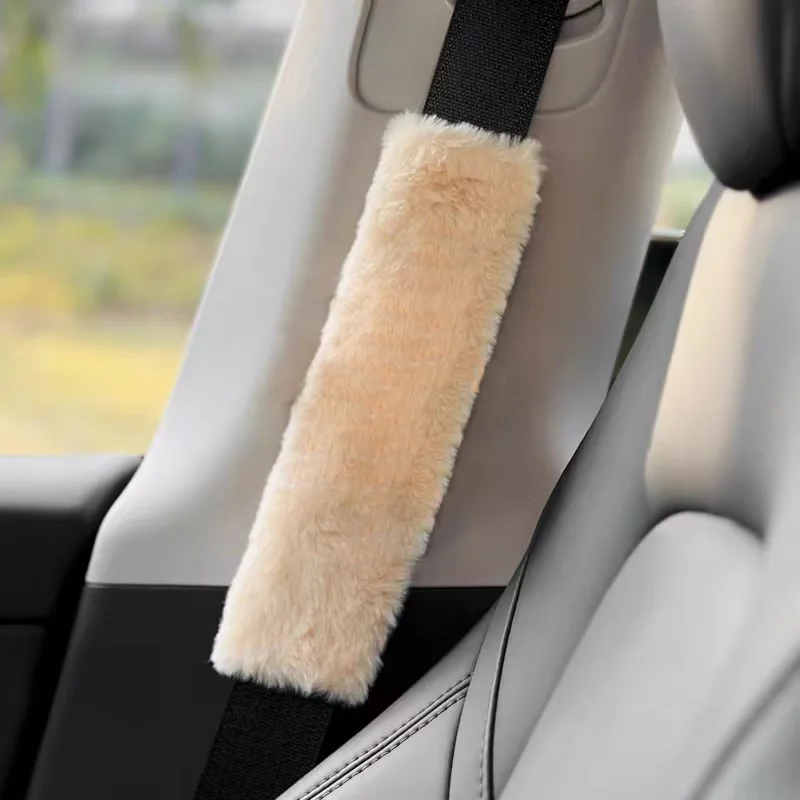 1/2pcs High Quality Soft Long Plush Car Seat Belt Cover Cute Imitation Rabbit Auto Safety Shoulder Harness Pad Car Accessories