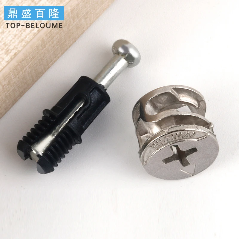 Furniture three-in-one connector screw eccentric nut bed wardrobe cabinet drawer quick assembly