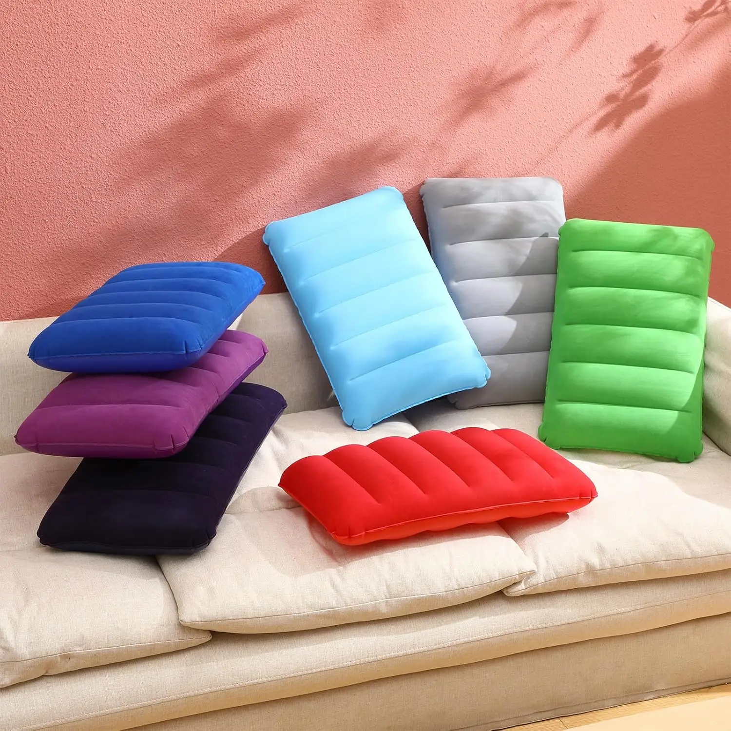47x30cm Portable Air Cushion Pillow Double-sided Design for Back Relaxation Suitable for Travel Hiking Home Office and Sleep