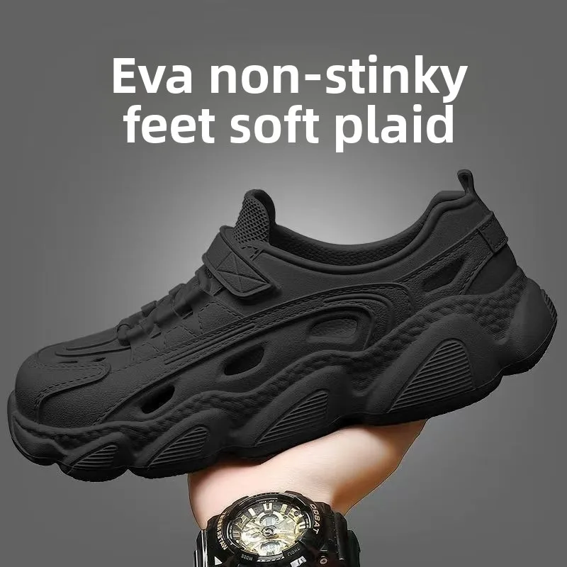 

Летние мужские супер легкие сандалии, водонепроницаемые кроссовки без шнуровки, шлепанцы на толстой подошве из ЭВА, обувь для рыбалки, вождения, бега на открытом воздухе, обувь на плоской подошве