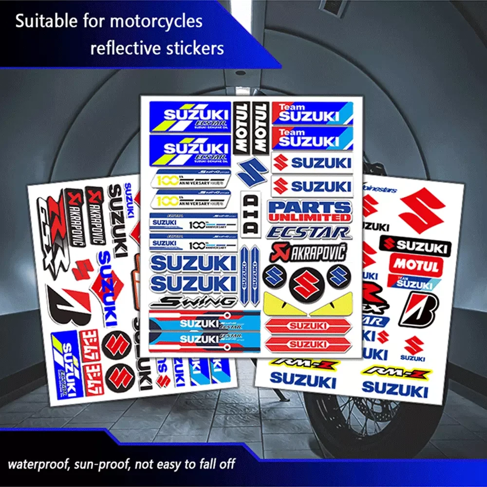 

Motorcycle Reflective Stickers Fuel Tank Exhaust Pipe Modification Accessories Sponsor Helmet Decor Decals