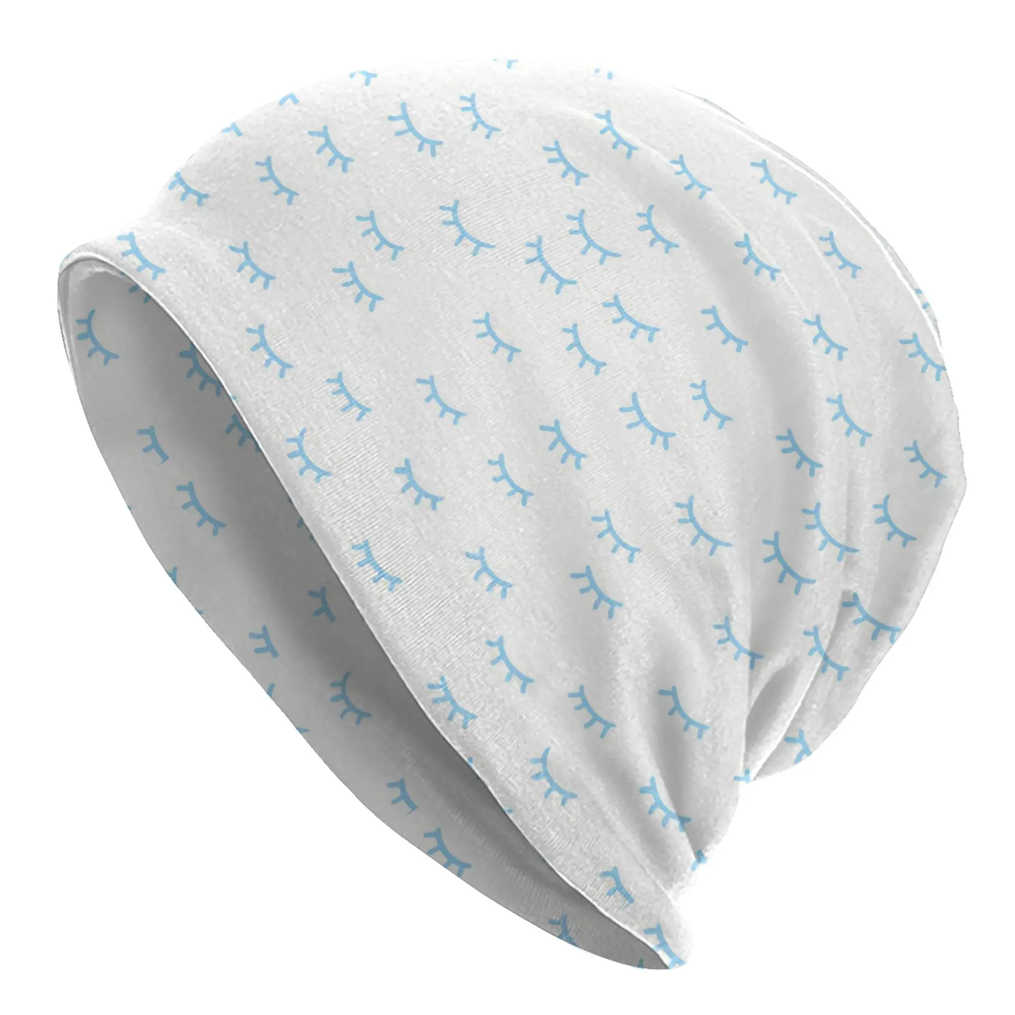 Closed Eyes Pattern Bonnet Hats Fashion Outdoor Eyelash  Skullies Beanies Hats Unisex Warm Dual-use Caps