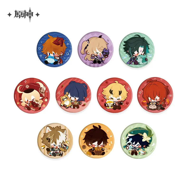 AnimeGame Genshin Impact Official Merch miHoYo Original Authentic Role Plush Badge Xiao Zhongli Tartaglia Klee Venti Gorou