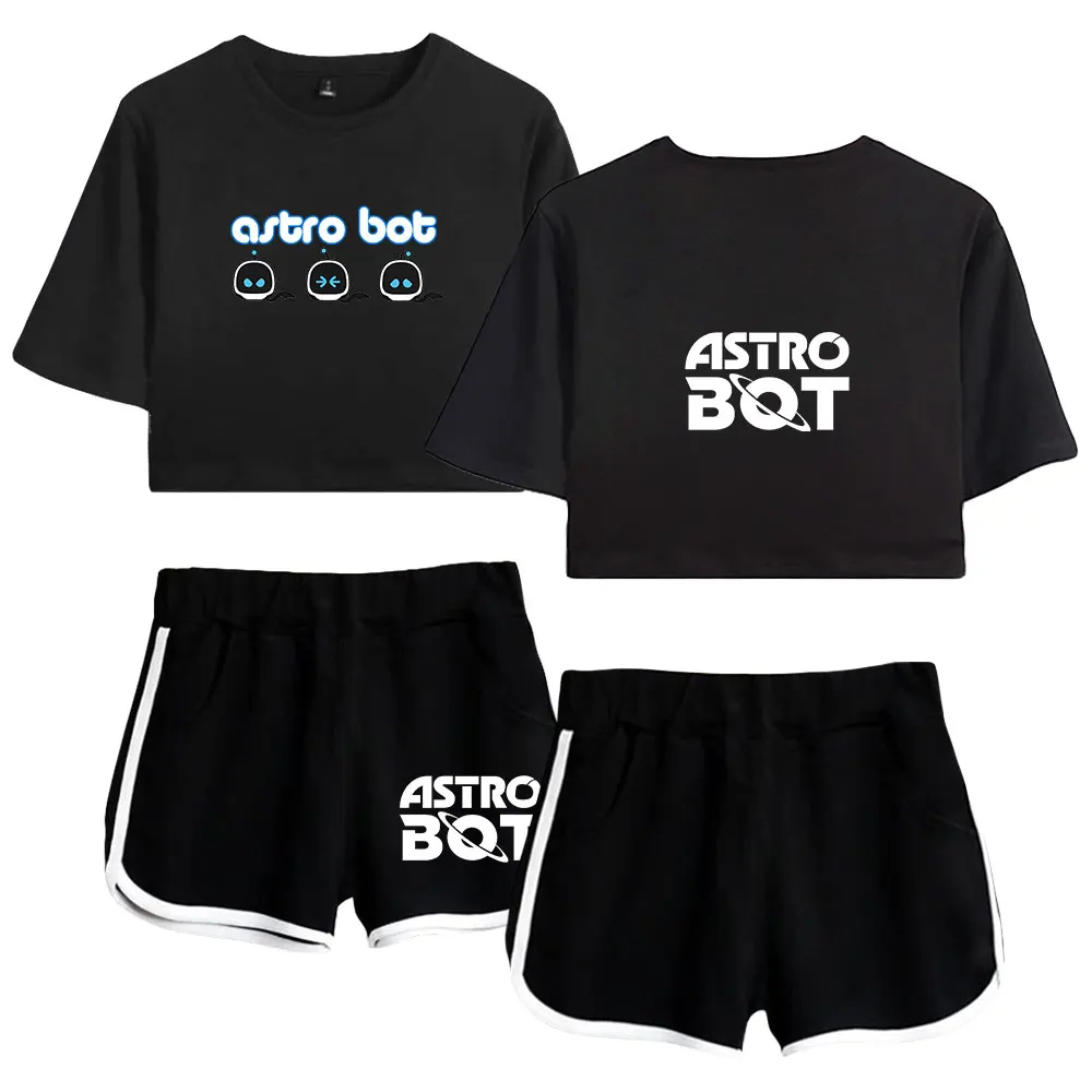 Hot Game ASTRO BOT ASTROBOT Summer Women's Sets Crop Top Shorts Two Piece Outfits Casual Tracksuit Streetwear