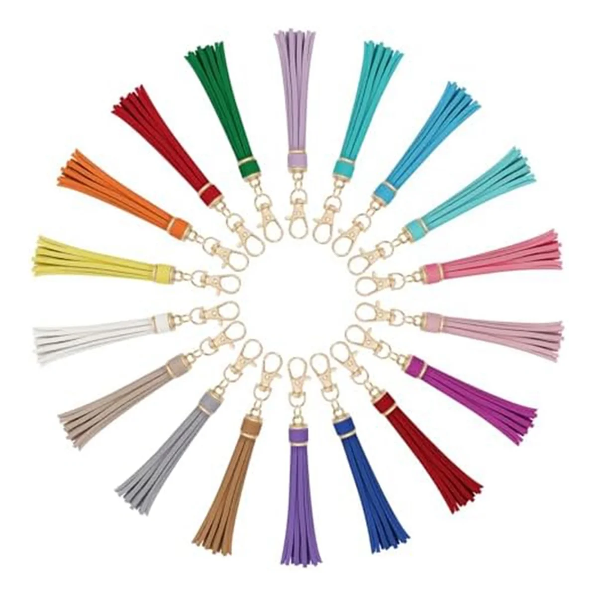 

New-Design 18Pcs Artificial Leather Tassel Keychain for Handbag Keychain & Craft