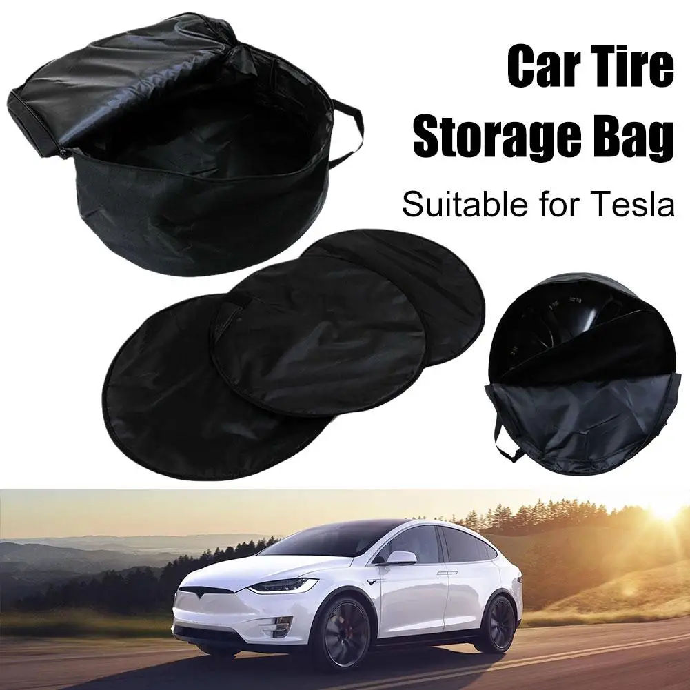 For Tesla Y Car Aero Wheel Cover Storage Bag Wheel Portable Organizer Storage Carrying Spare Hubcap Car Cover Bag Bag K1T9