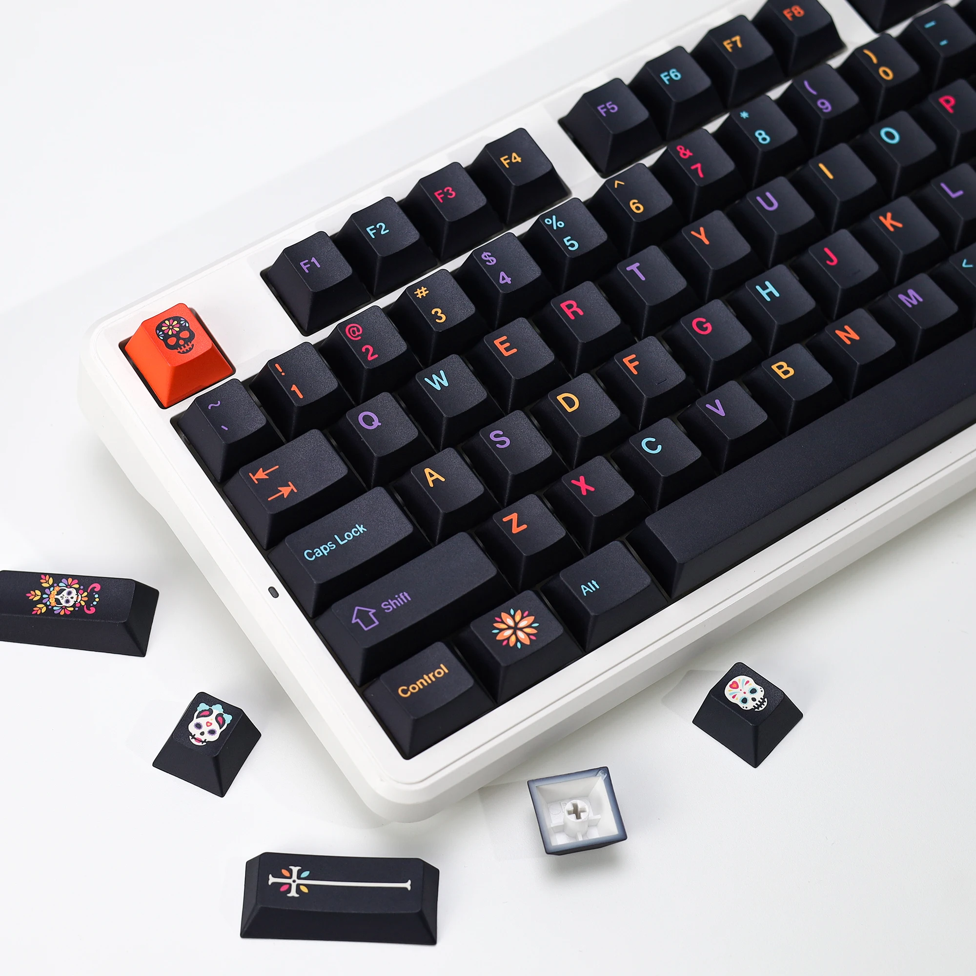 Retro Gaming Keycaps - KBDiy 143 مفتاح GMK Mictlan، أغطية