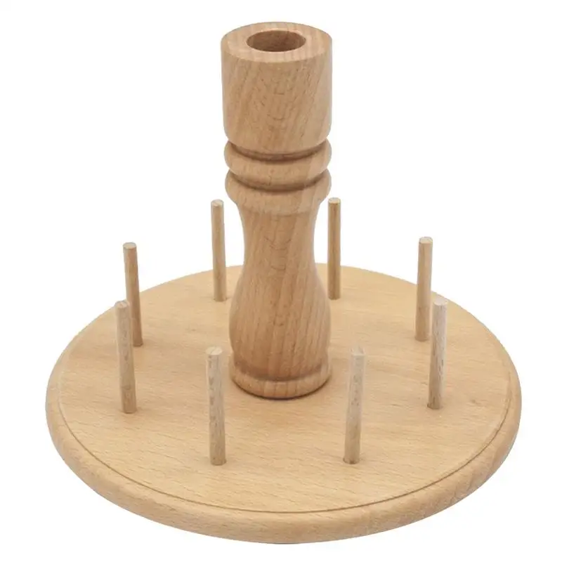 Wood Thread Holder 8 Spools Spool Holder With Big Empty Shaft And Round Base Embroidery Thread Mini Sewing And Sewing Threads