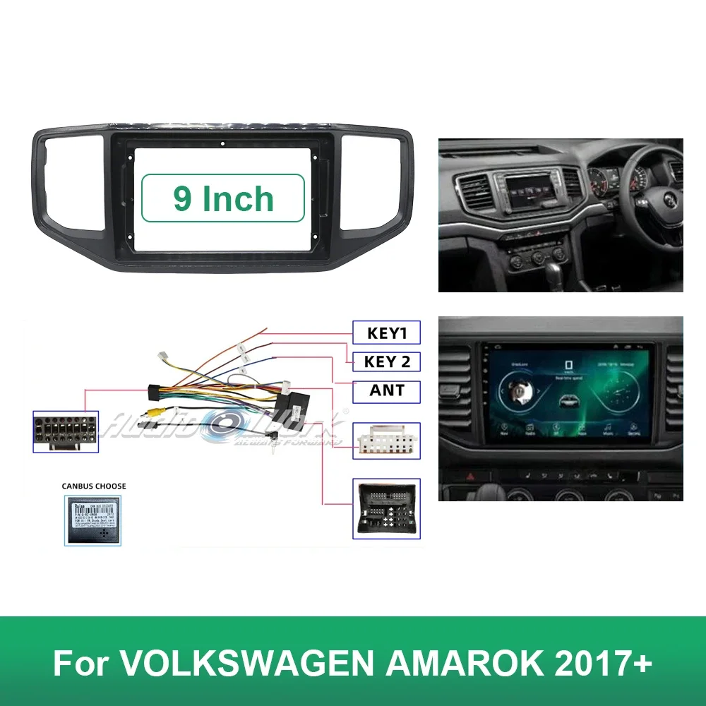 

9 Inch Car Frame Fascia Adapter Android Radio Dash Fitting Panel Kit For VW Volkswagen Amarok 2017-2021