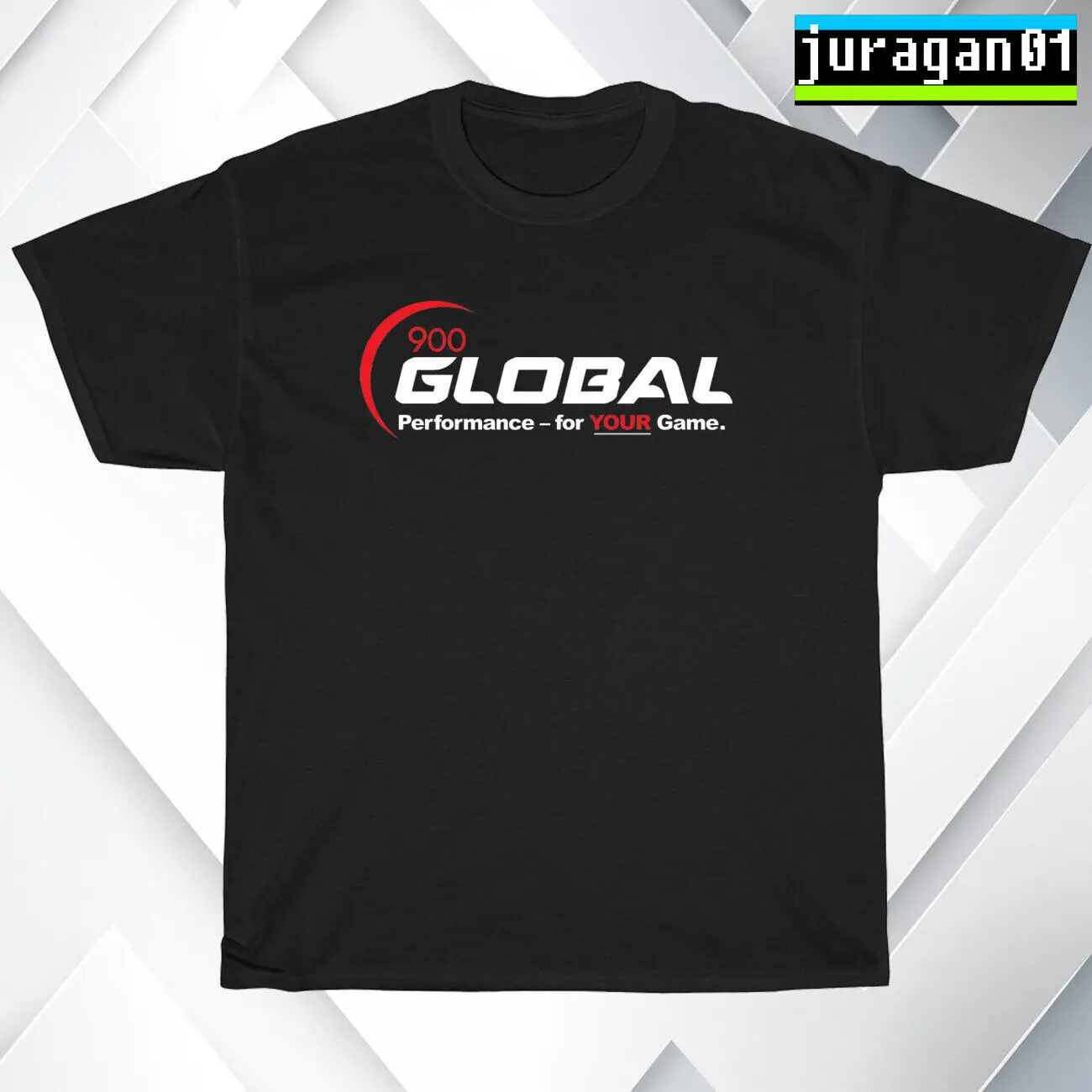 New 900 Global Bowling Logo Black T-Shirt S M L XL 2XL 3XL 4XL 5XL