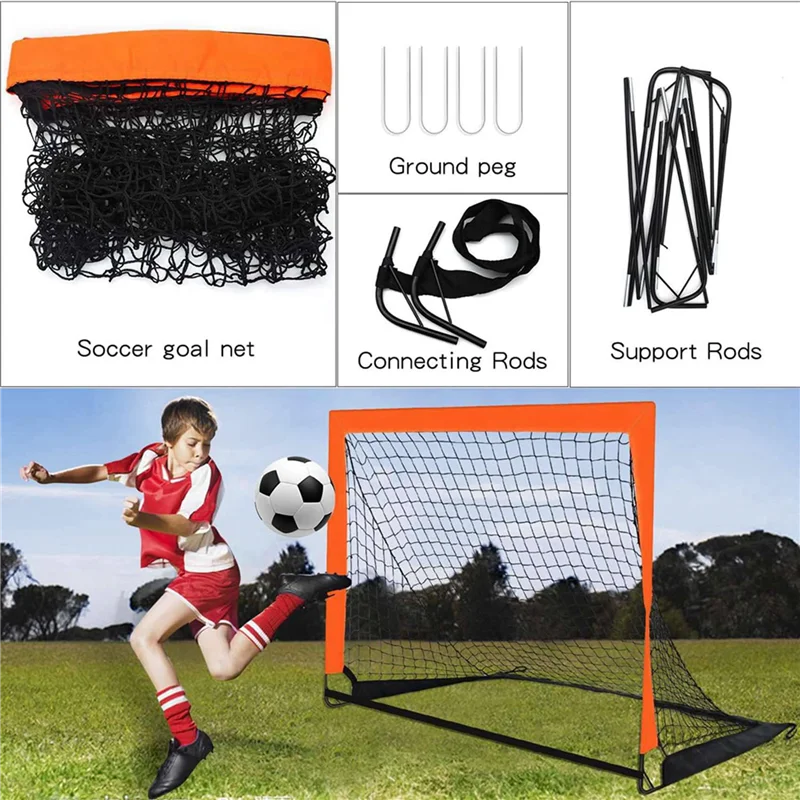 

Y67A-2X Orange Children's Football Goal Portable Foldable Mobile Training Football Goal
