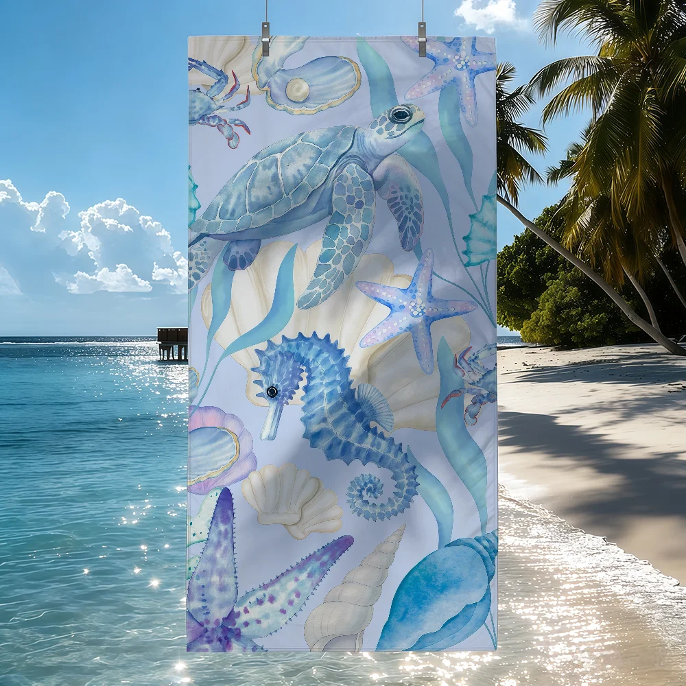 Marine animals Towel Sports Quick Dry Travel Camping Sandproof Soft Light Large Beach Towel