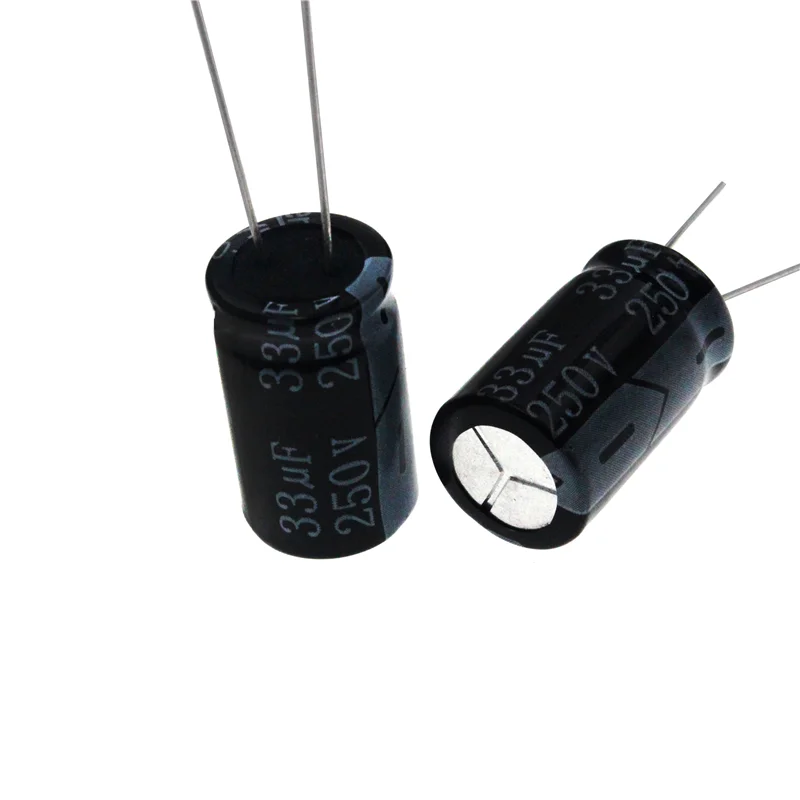 10 pces 33uf 250v 33mfd 250wv 10*20mm alumínio capacitor eletrolítico radial 33uf250v 250v33uf 33mf250v 250v33mf