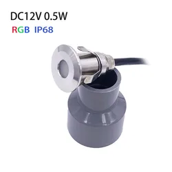 Mini Led Spotlight Outdoor DC12V 0.5W Embedded Waterproof IP68 RGB Landscape Floor Light Deck Path Floor Channel Garden Light