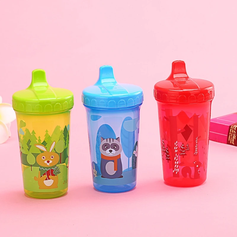 Baby Straw Cup Learn Feeding Drinking Handle Bottle Infant Newborn Bottle Children Kids Straw Water Bottles 300ml