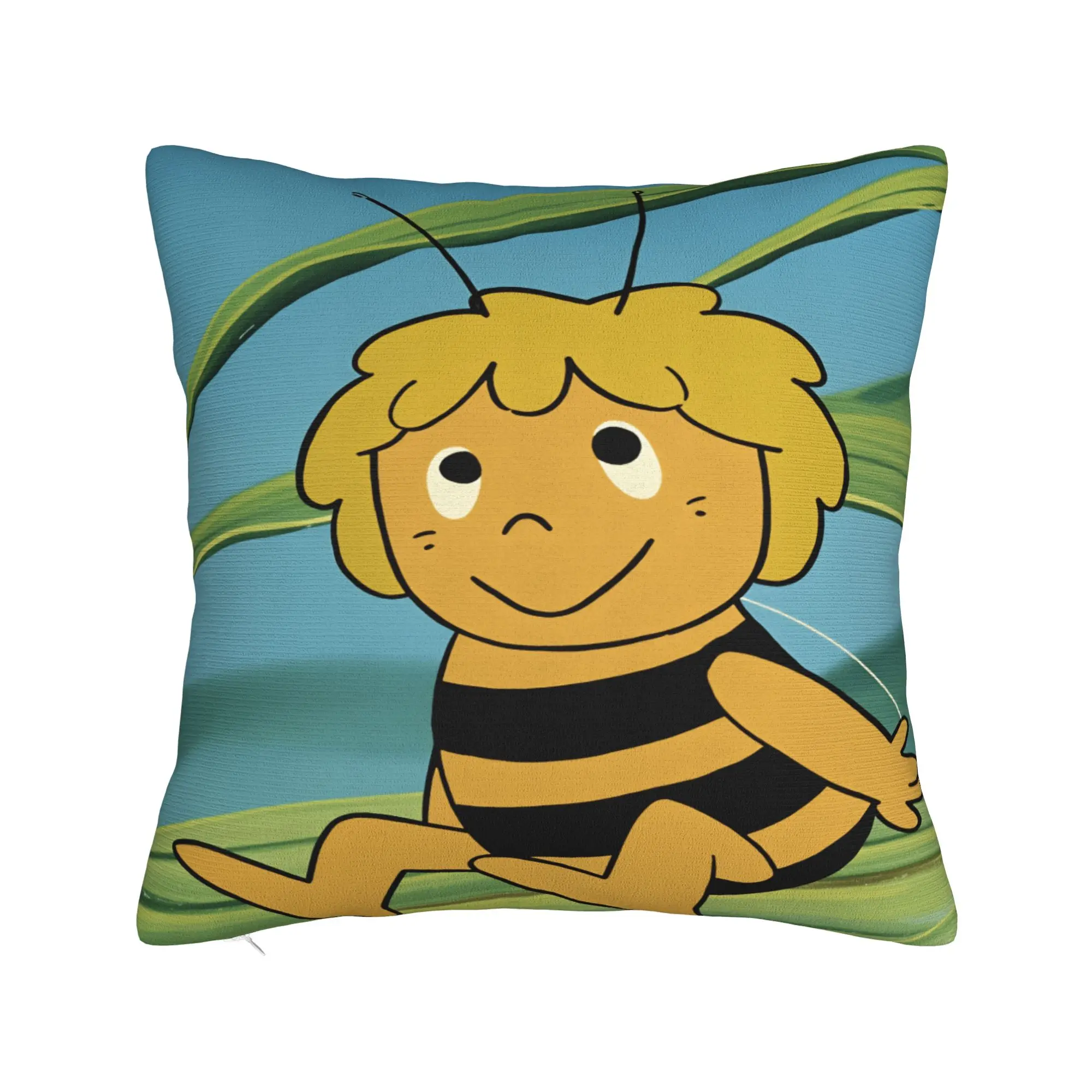 M-Maya the B-Bee Pillow Case  Soft Pillow Cover For Chair Sofa Home Decor Novelty Cushion Cover