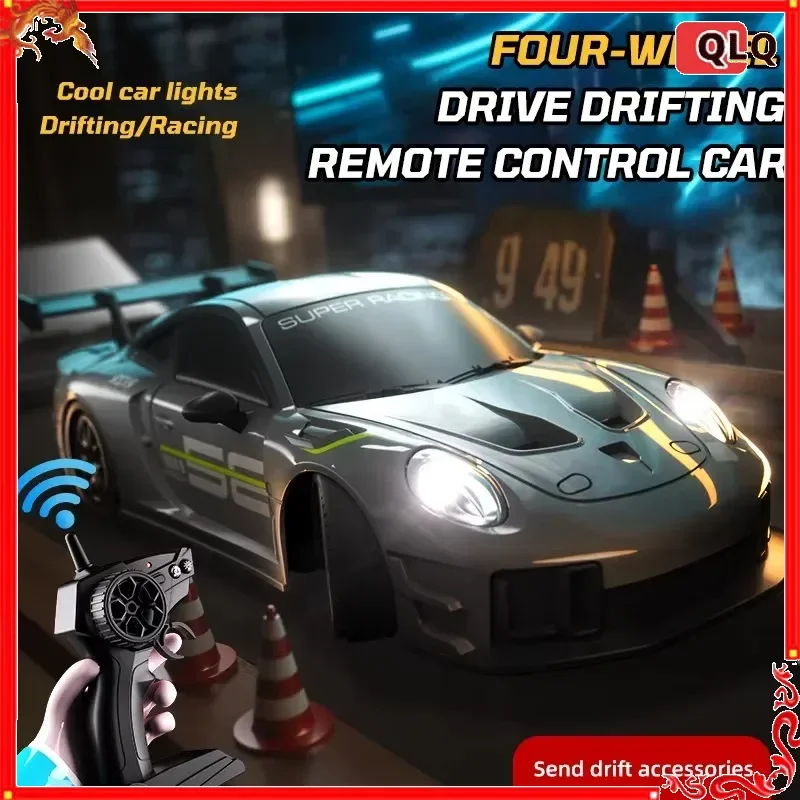 

1/20 Scale RC Drift Car 4WD Racing Vehicle Toy with LED Lights 2.4G 4CH Remote Control Sports Car for Boys Kids Competition Game