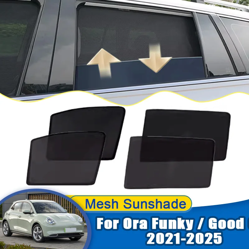 

For GWM Ora Funky Good Cat ES11 2021 2022 2023 2024 2025 Car Mesh Sunshades Sun Visors Sunscreen Privacy Curtains Accessories