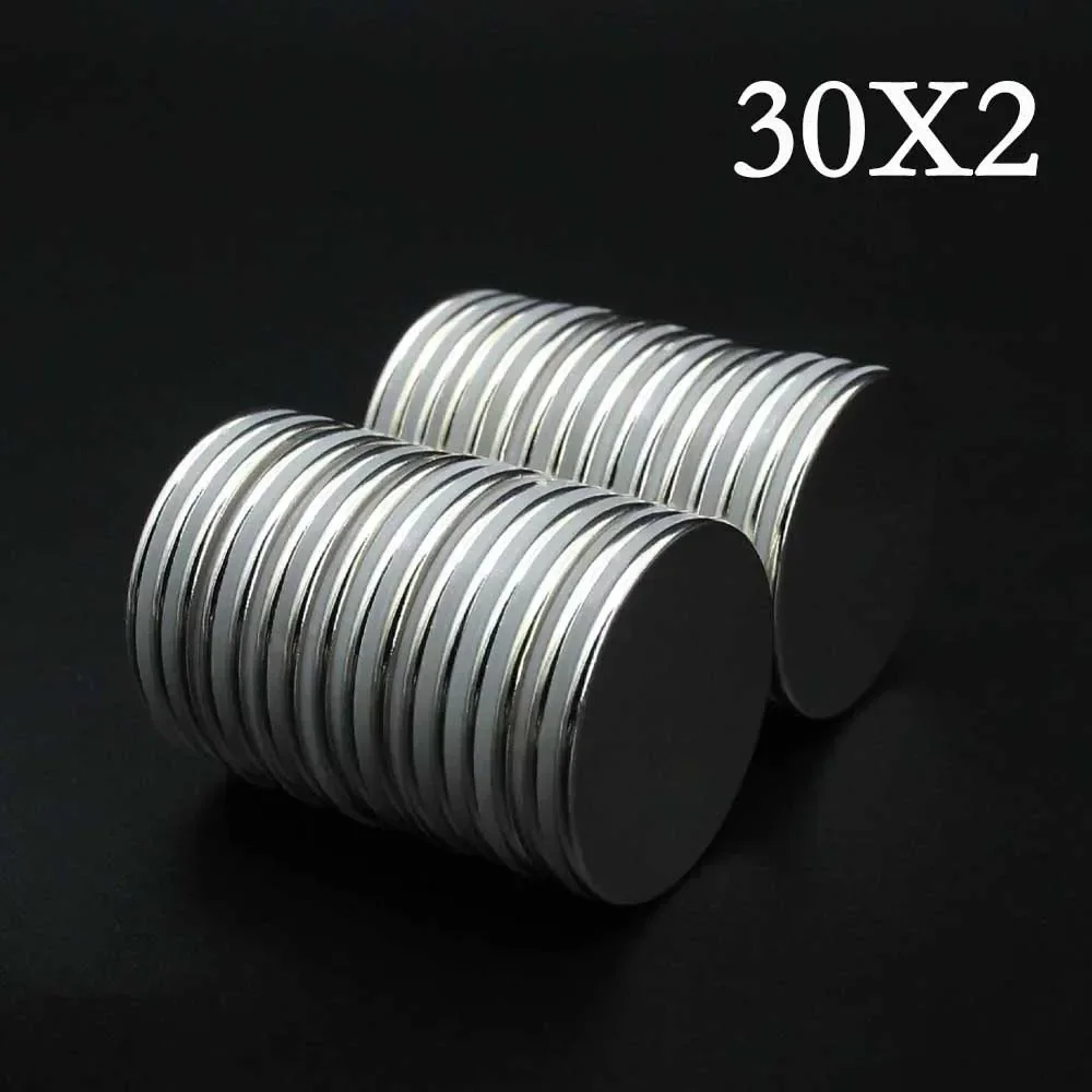 5/10/15/20 Pcs 30x2 Neodymium Magnet 30mm x 2mm N35 NdFeB Round Super Powerful Strong Permanent Magnetic imanes Disc 30*2