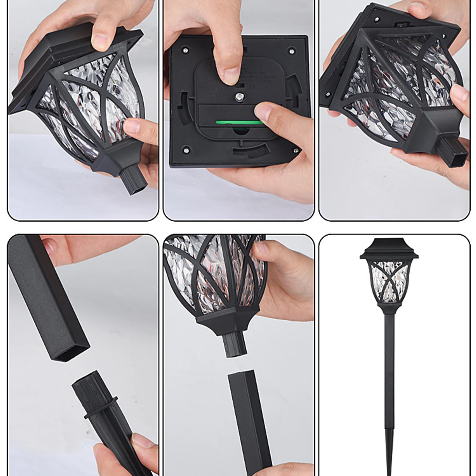 2Pcs Garden Solar Lamp Outdoor Waterproof Pathway Light Garden Lawn Flower Bed Yard Patio Driveway Walkway Path LED Lighting