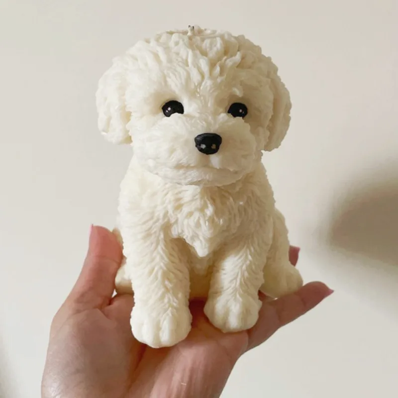 Large Dog Candle Mold Animal Teddy Puppies Soy Wax Silicone Mould Puppy Dog Lover Home Decor Christmas Gift Craft Supplies