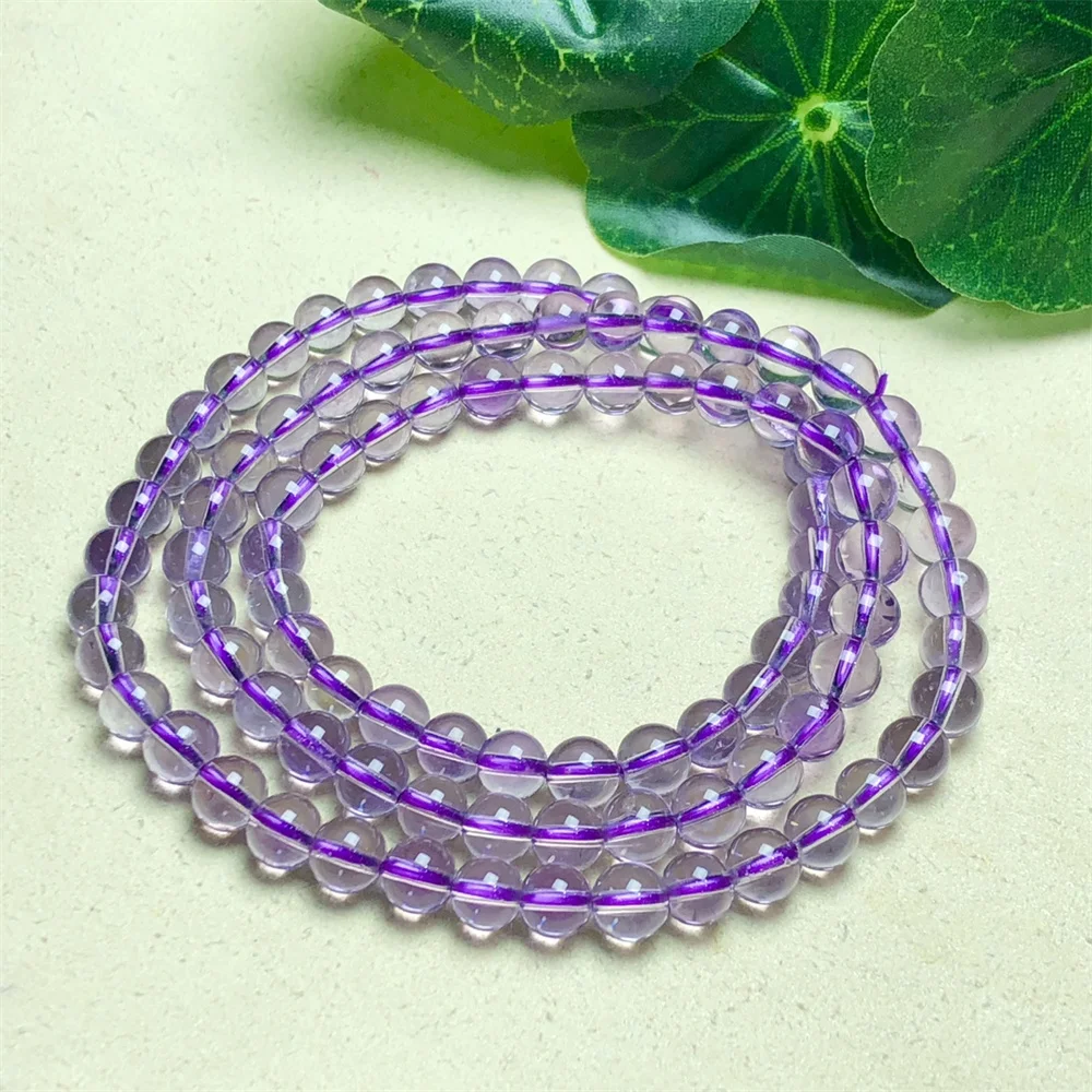 

6MM Natural Amethyst Triple Circle Bracelet Healing Fashion Reiki Crystal Fengshui Jewelry Birthday Gift 1pcs