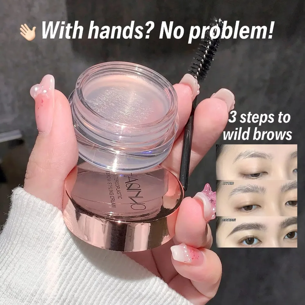 4 stks/set Gel Textuur Wenkbrauw Crème Langdurige met Borstel Wenkbrauw Gel Transpiratie Gladde Pluis Wenkbrauw Make-Up Zeep