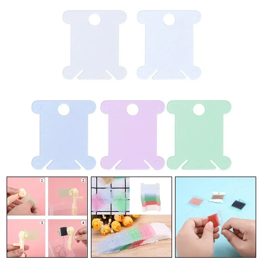 10/20/50PCS Plastic Bobbins Spool Thread Card Embroidery Floss DIY Sewing Tools Floss DIY Stitch Organizer Holder Sewing Tools