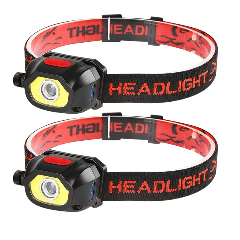 

Фонарь налобный с датчиком движения, 2 упаковки