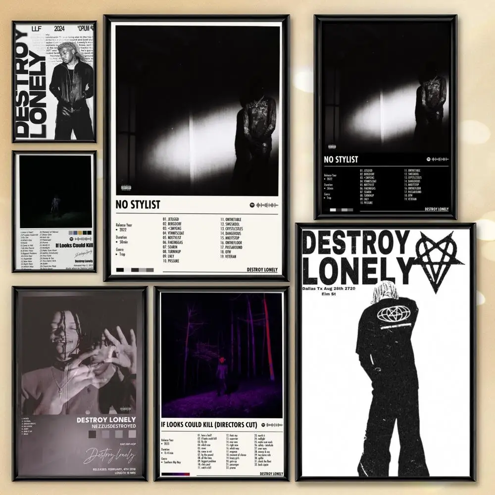Singer Rapper D-Destroy Lonely Album Poster Aesthetic PVC Wall Art - HD Waterproof UV Resistant For Home Bar Office