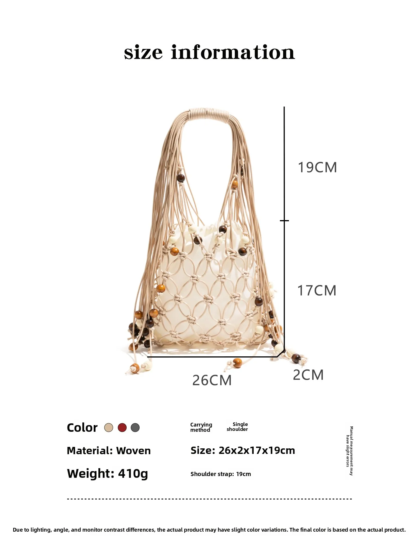 

Orange Girl Lightweight Luxury Woven Handbag Bead Design Hollow out Commuter oulder Bag Sweet Lady Sle Buet ape Pure ...