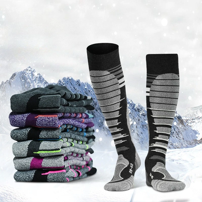 

Профессиональные лыжные носки для мужчин и женщин, зимние утолщенные теплые зимние носки, 30% шерсть, термостойкие носки для спорта на открытом воздухе, пешего туризма, кемпинга, чулки