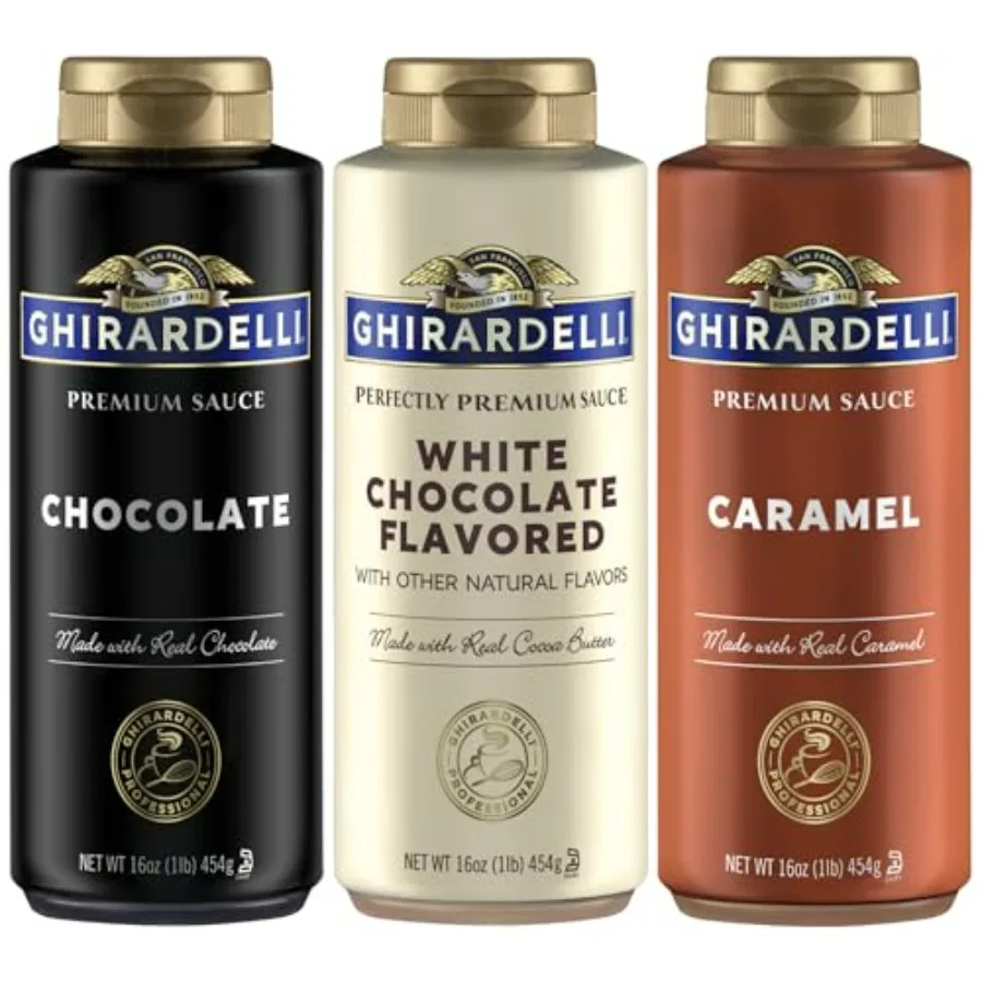 

Ghirardelli Squeeze Bottles - Caramel, Chocolate and White Chocolate - Set of 3