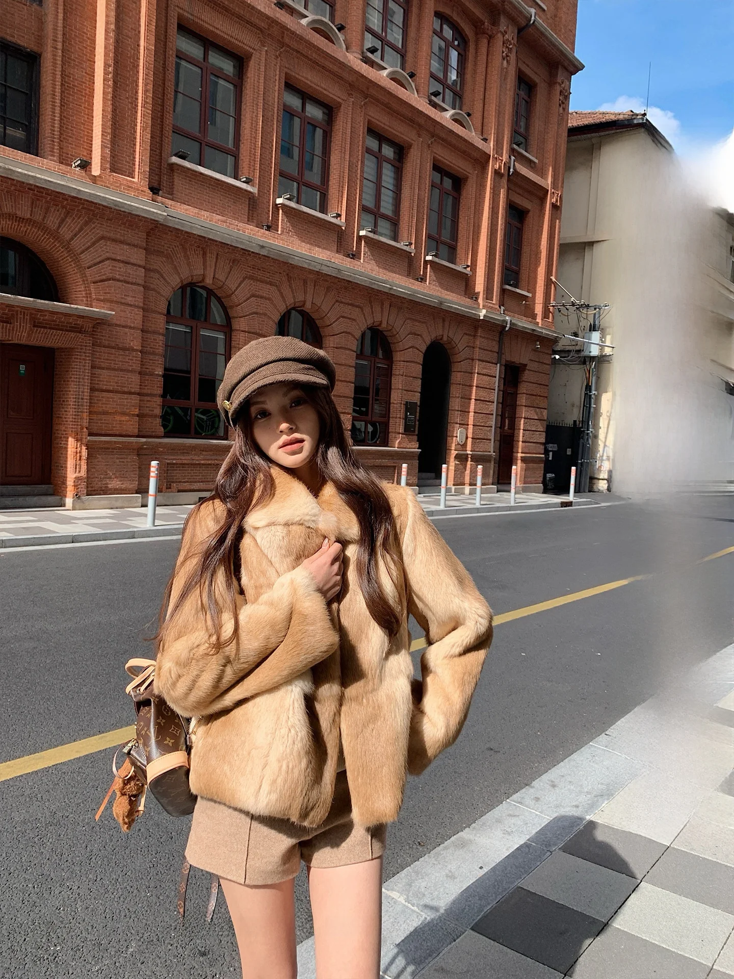 

Новая зимняя шуба из кроличьего меха середины века, женская модная классическая куртка с воротником-стойкой и воротником-стойкой