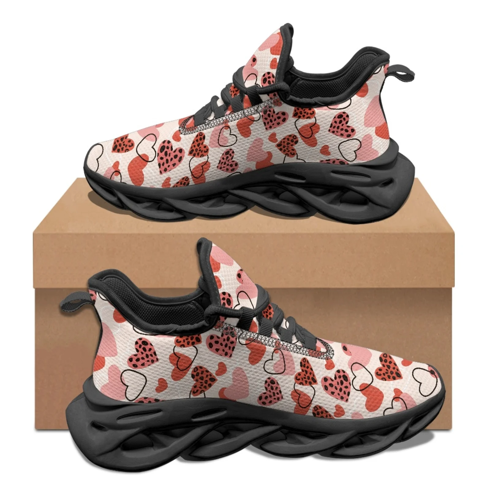 PENSTROLL Heart Pattern Breathable Running Blade Sneakers Fashion Sneakers for Gym Casual Running Shoes
