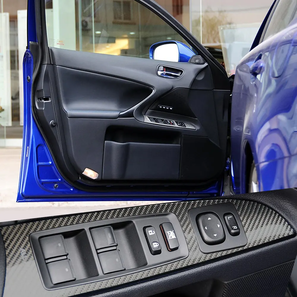 2D الفينيل التفاف فيلم والعتاد التحول صندوق غطاء لوحة الكسوة لكزس IS250 300 350 2006-2012 ألياف الكربون سيارة التفاف احباط اكسسوارات