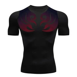 3D Print Athletic Quick Dry Tshirts for Men Stylish Gym Workout Running Compression Shirts Undershirts Baselayers Tees Tops