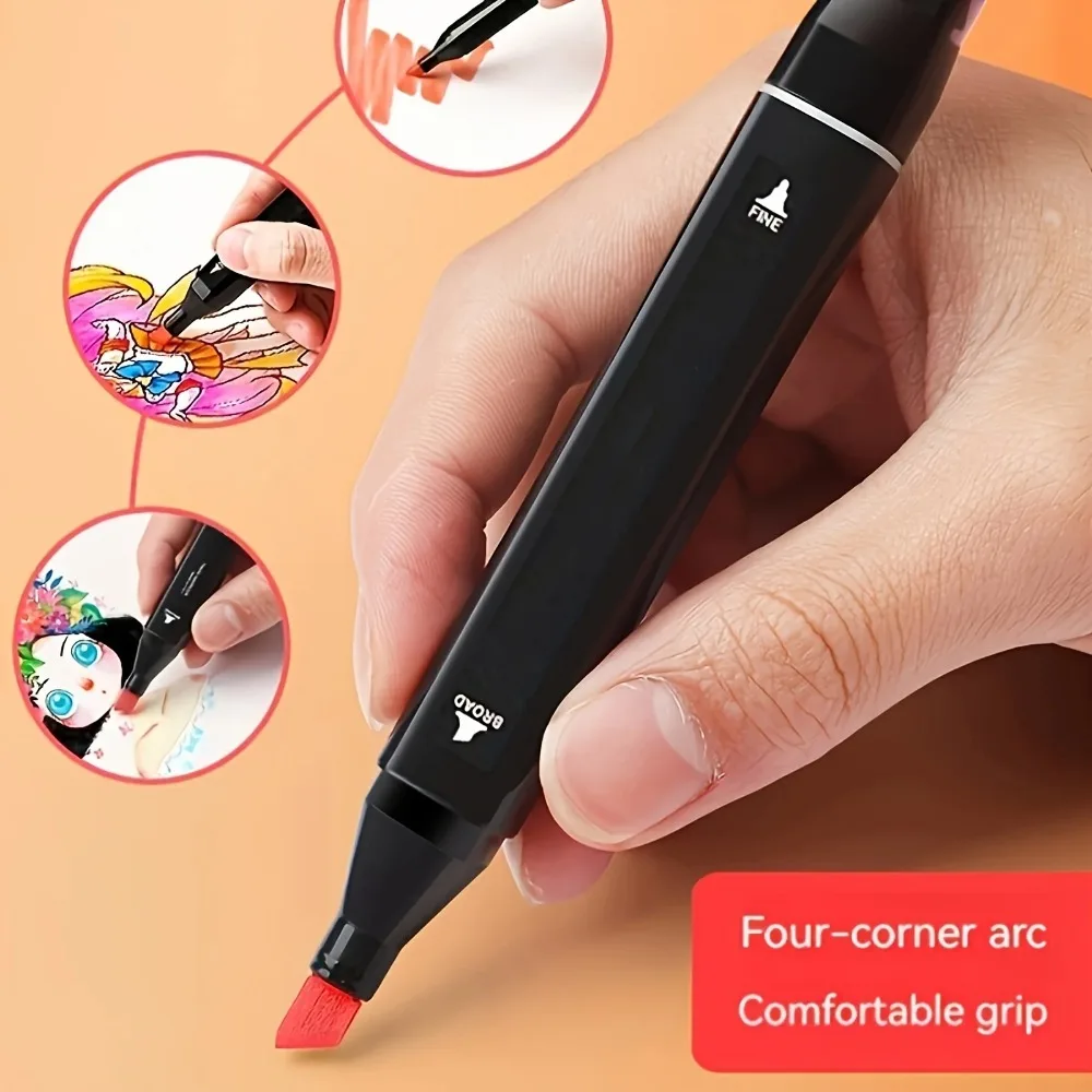 Dual Tip Alcohol Based Art Markers, Alcohol Marker Pens, Art Set Drawing Markers Pen, Perfect for Adult Coloring Books Sketching And Card Making, Teens, Mother'S Day And Christmas Gifts view 4