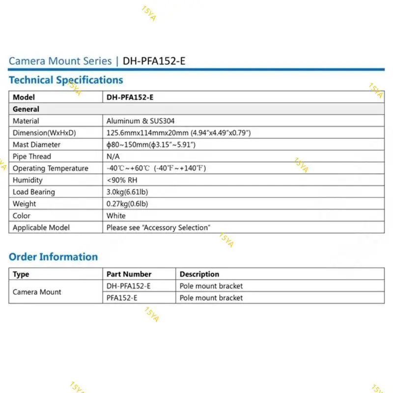 15YA Weatherproof Solid Camera Vertical Poles Mount Adapter for Long Last Security Installations Flexible Positioning