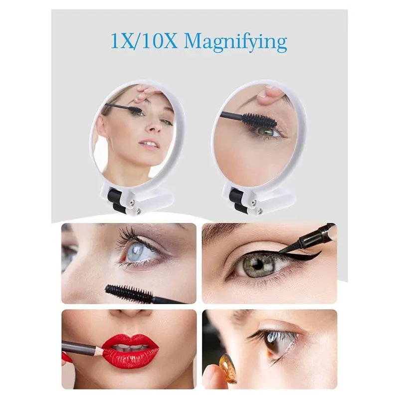 ABZV-Makeup Magnifying Mirror With Adjustable Handle/Stand-Travel Hand Mirrors Double-Sided Handheld Mirror With Handle
