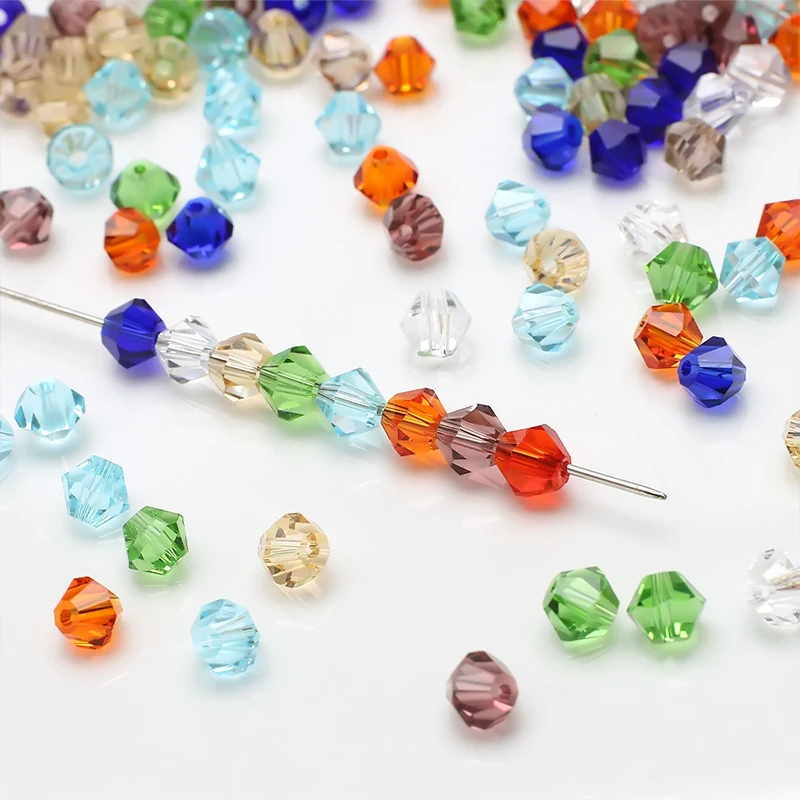Czeski Bicone czarny 2/3/4/5/6/8/10mm Faceted szklany koralik z kryształkami dla rzemiosła tworzenia biżuterii wisiorki akcesoria robótki hurtownie