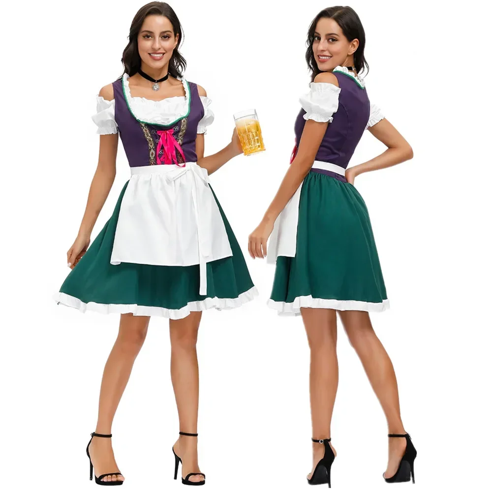 

German Beer Wench Maid Costumes Bavarian Dirndl Dress Oktoberfest Carnival Fancy Dress