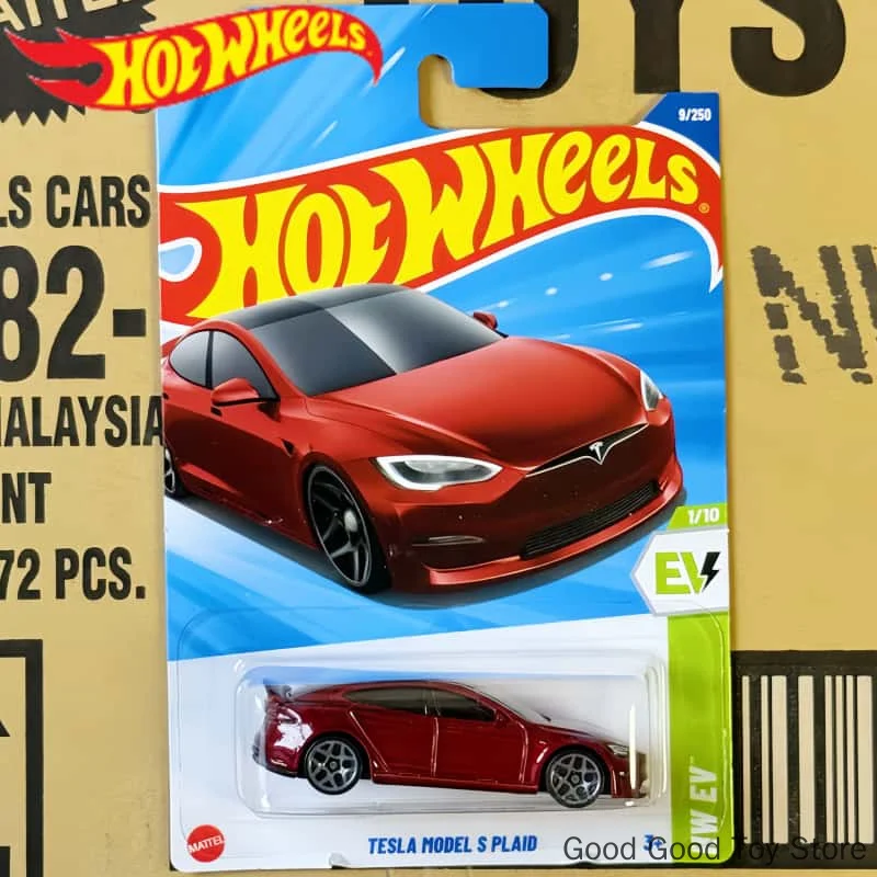 2025A Original  Hot Wheels Tesla Model S Plaid 1:64 Collection Die Cast Alloy Car Model Decoration Toy Ornament Holiday Gifts