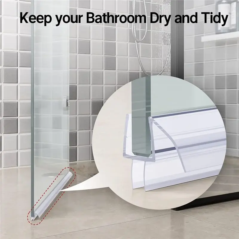 Y42A-Shower Door Bottom Seal 3 Section Sectional Shower Installation Kit Frameless Glass Shower Door Seal - For 3/8Inch Glass