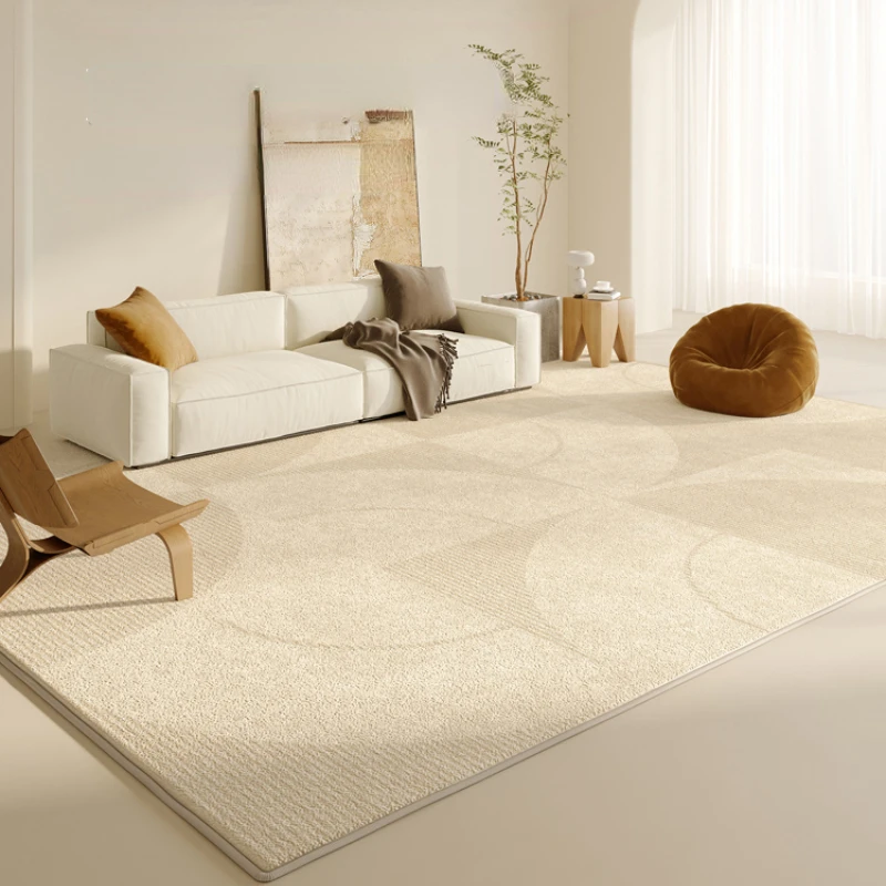 

Modern Cream Living Room Decoration Plush Carpet Fluffy Soft Study Rug Thicken Anti-slip Bedside Mat Large Area Rugs for Bedroom
