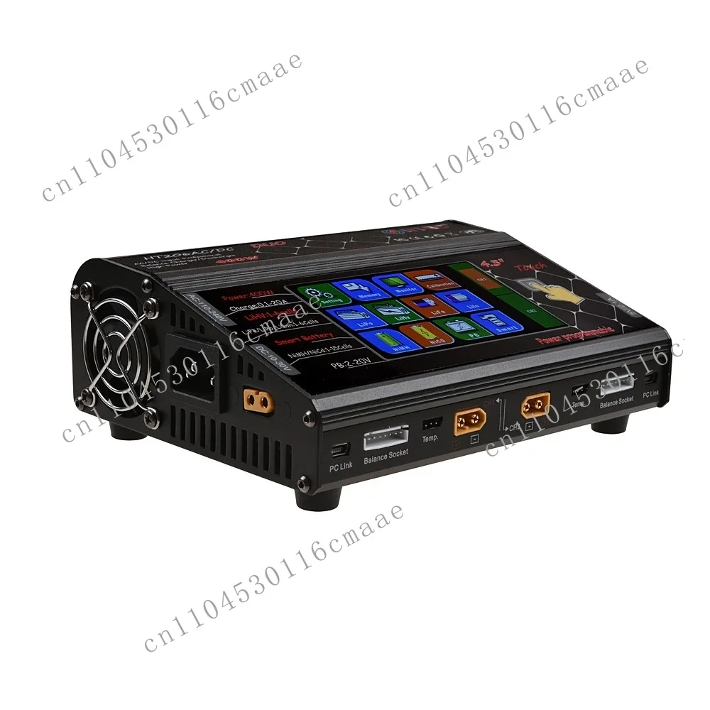 Remote Control Balance Charger 4.3 Inch Color Touch Screen 200W * 2 20A * 2 Dual Port Remote Control Lithium Battery Charger
