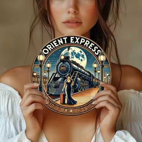 1pc Vintage Orient Express Aluminum Wall Art Sign Easy To Hang, Durable - for Bedroom, Kitchen, Dining Room, Bar Decor -