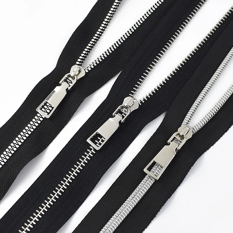 1-5M 5 #   Fita de zíperes de metal/náilon/resina por metro + extrator de zíper sliders de costura para kits de reparo de bolsa de roupas acessórios de costura diy