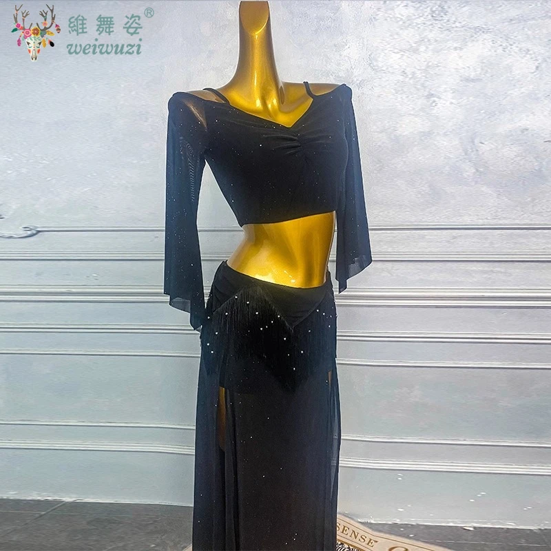 ชุดเต้นระบำหน้าท้องสำหรับผู้หญิง ชุดฝึกซ้อมเต้นแบบหรูหราและสง่างามสำหรับผู้ใหญ่และเด็ก ชุดฝึกซ้อมเต้นรำแบบตะวันออก