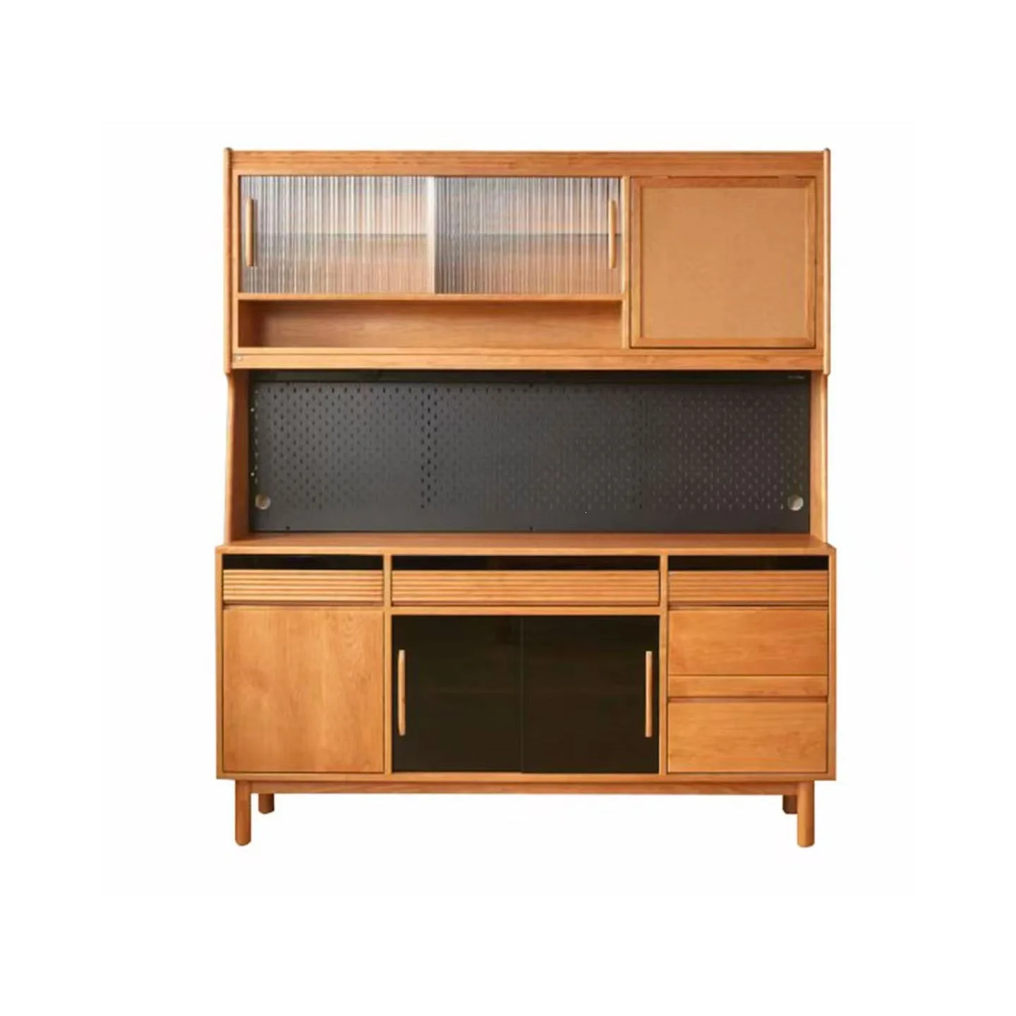 for North American Cherry Wood Dining Side Cabinet Modern Simple Storage Console Nordic Solid Wood Black Walnut Wall Cabinet